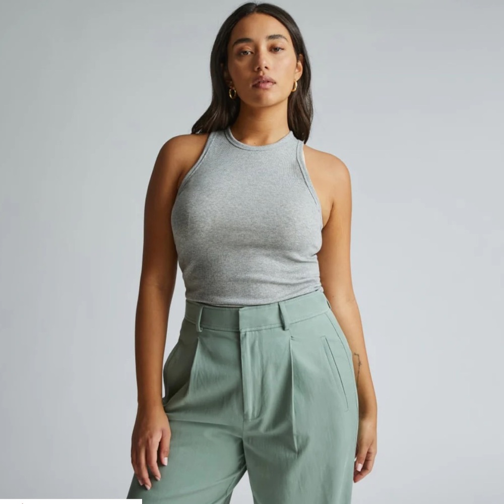 Everlane luxe rib racer back tank 96% supima cotton